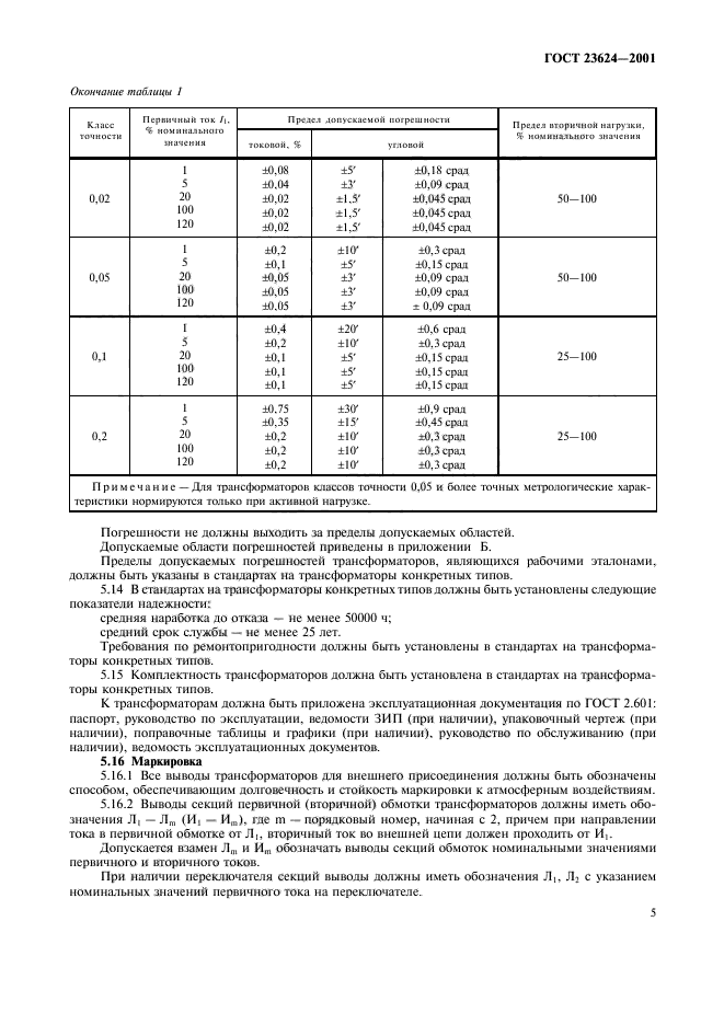 ГОСТ 23624-2001