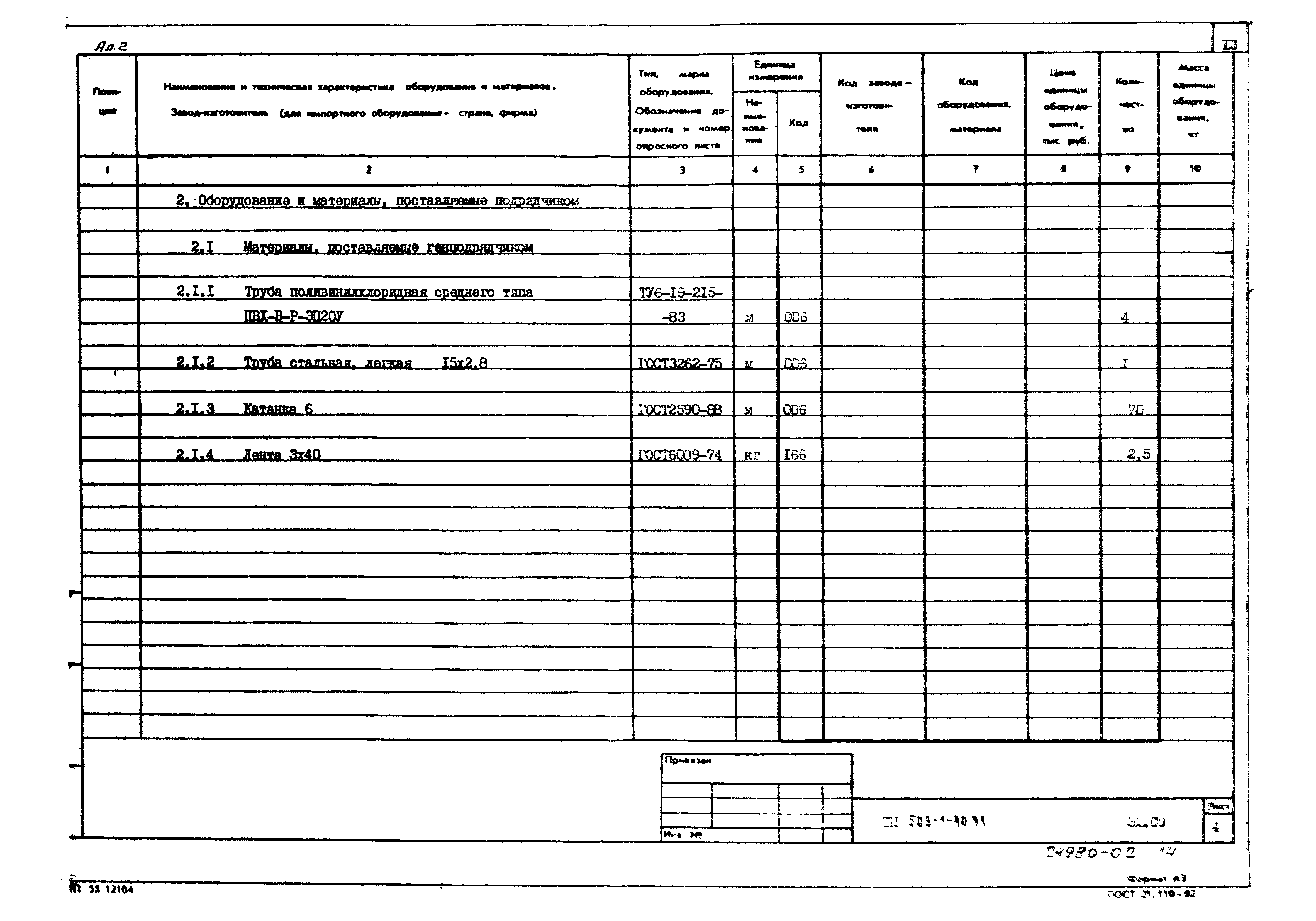 Типовой проект 503-1-90.91