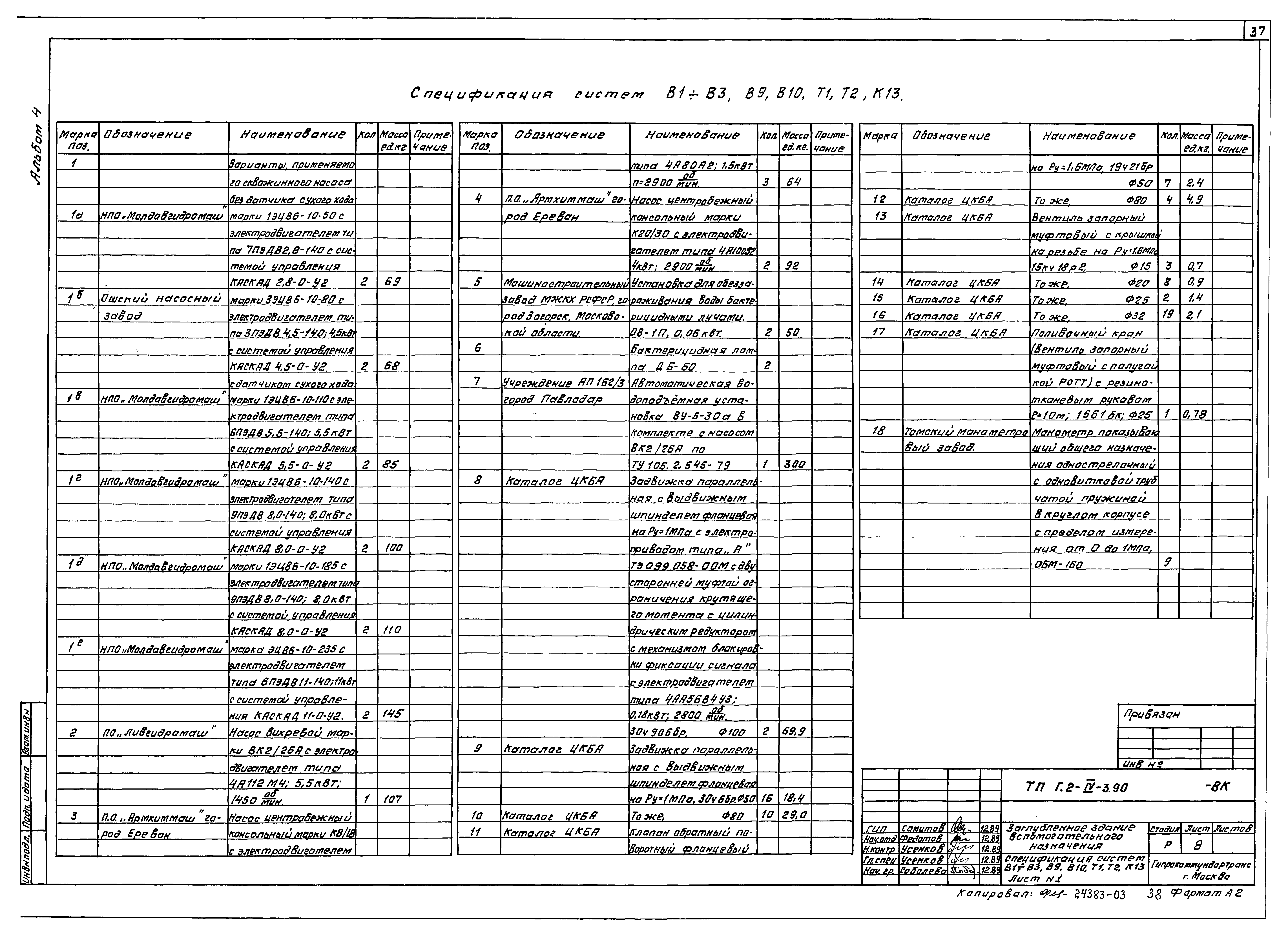 Типовой проект Г.2-IV-3.90