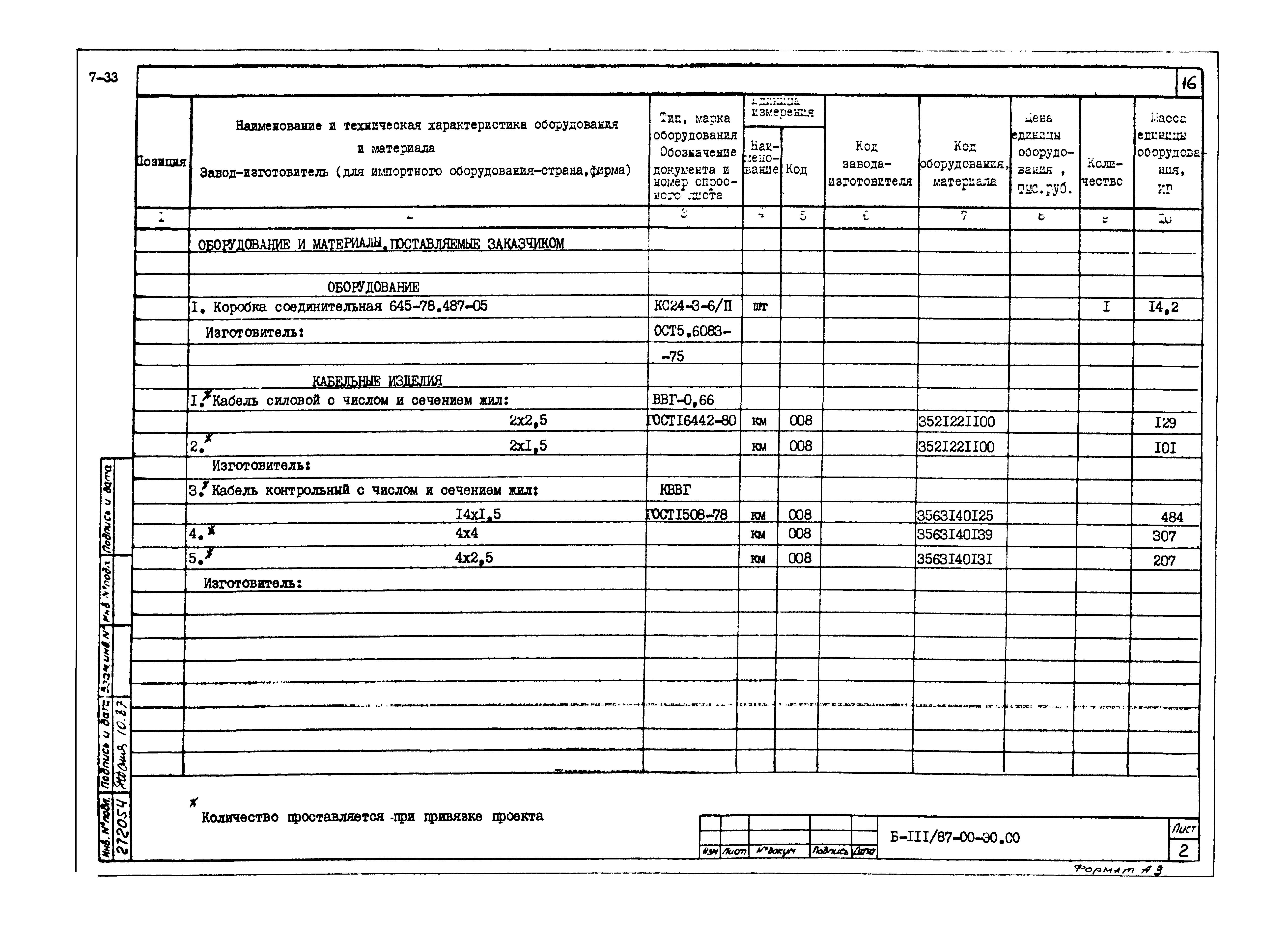 Типовой проект Б-111-87