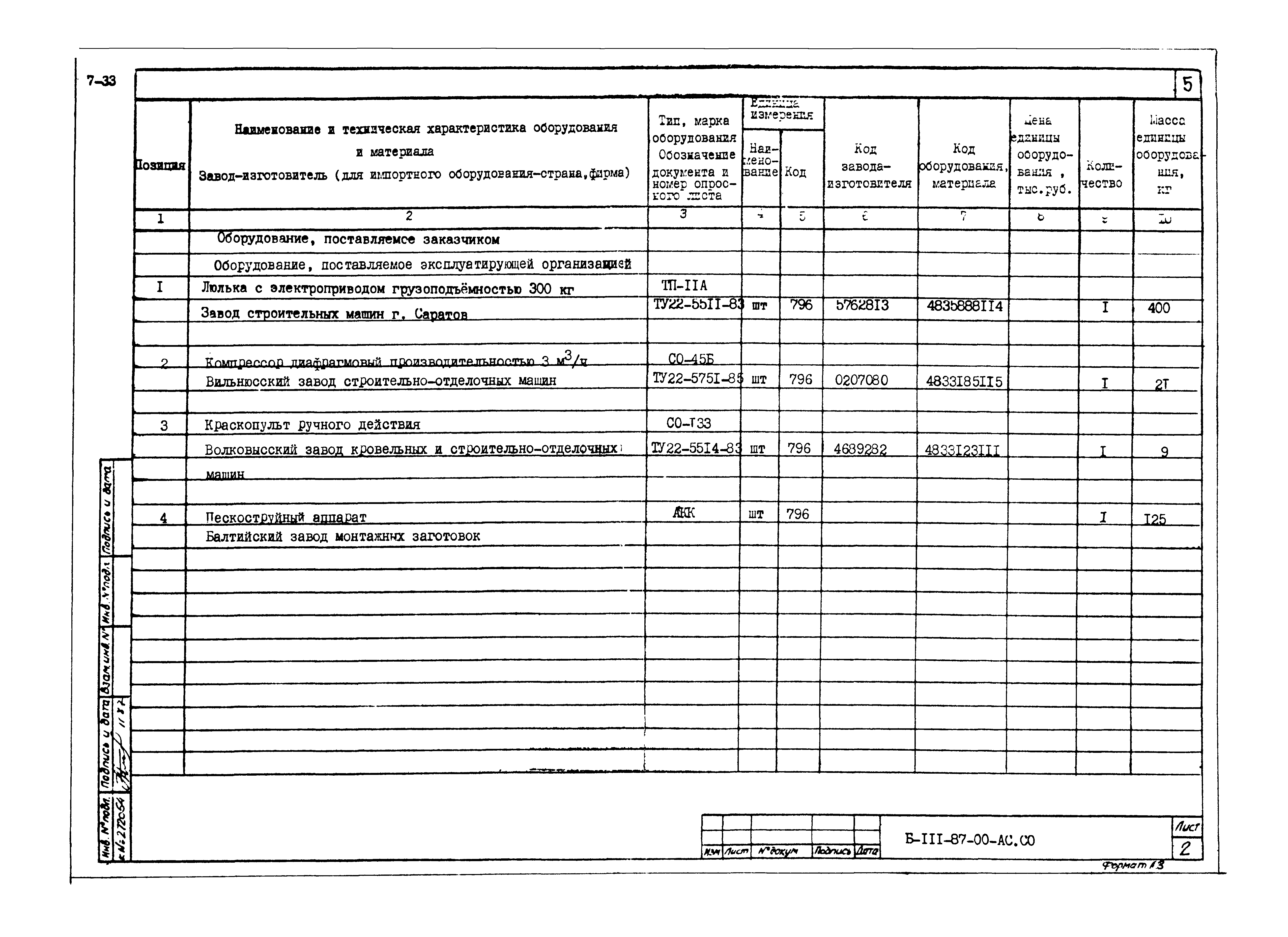 Типовой проект Б-111-87