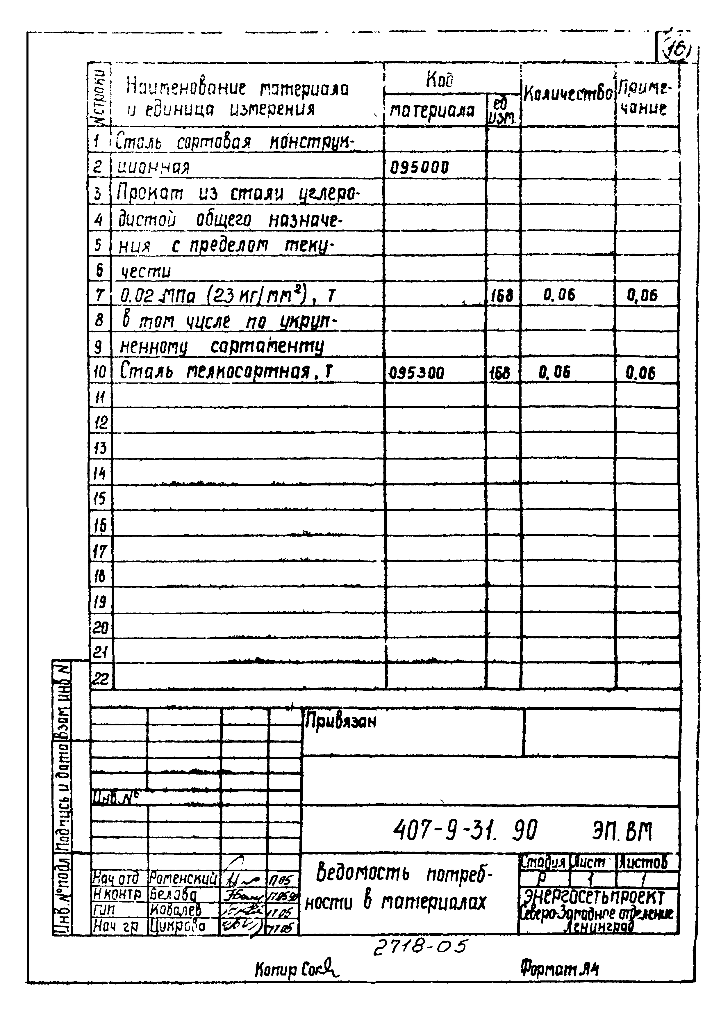 Типовой проект 407-9-31.90