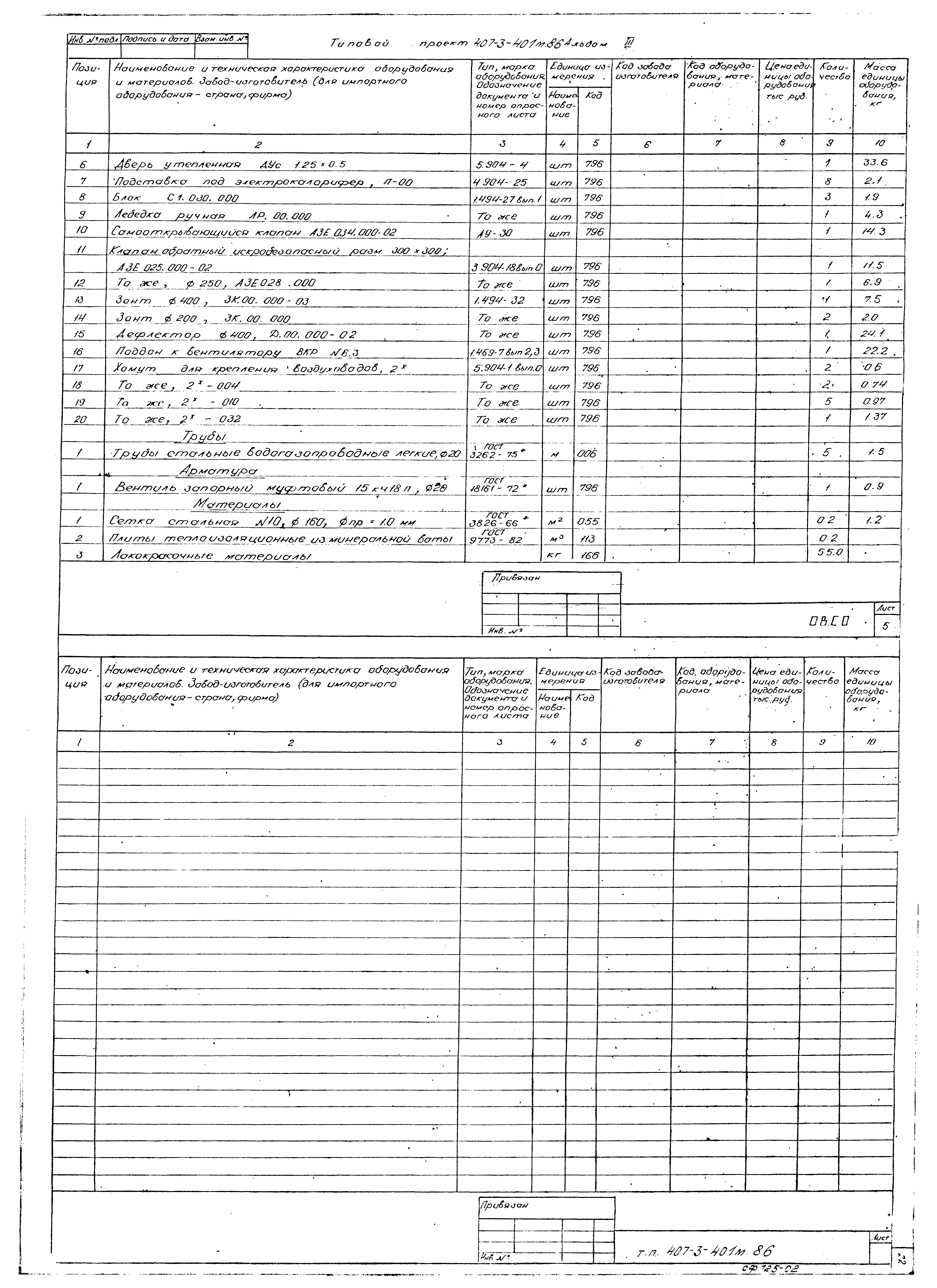 Типовой проект 407-3-401м.86