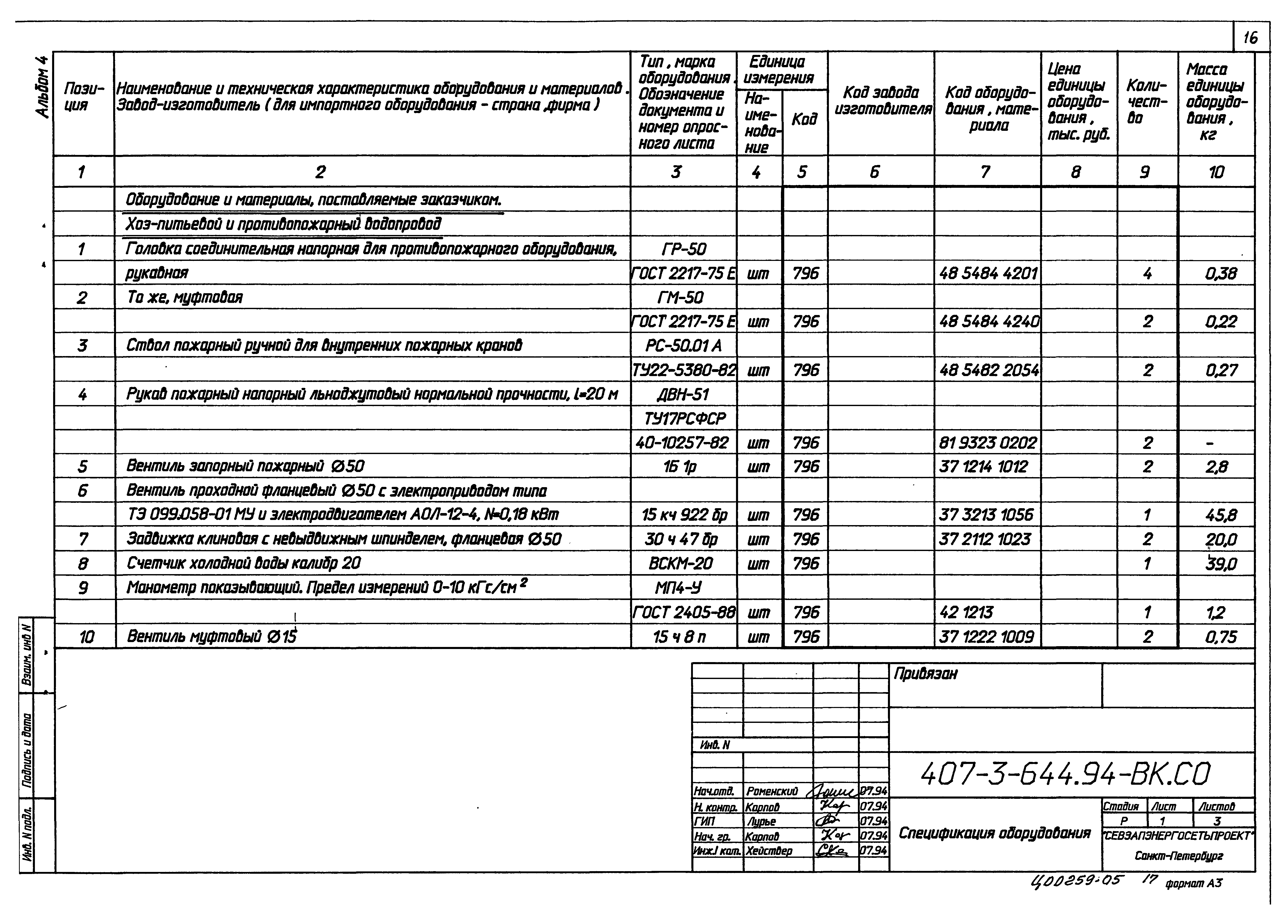 Типовой проект 407-3-644.94