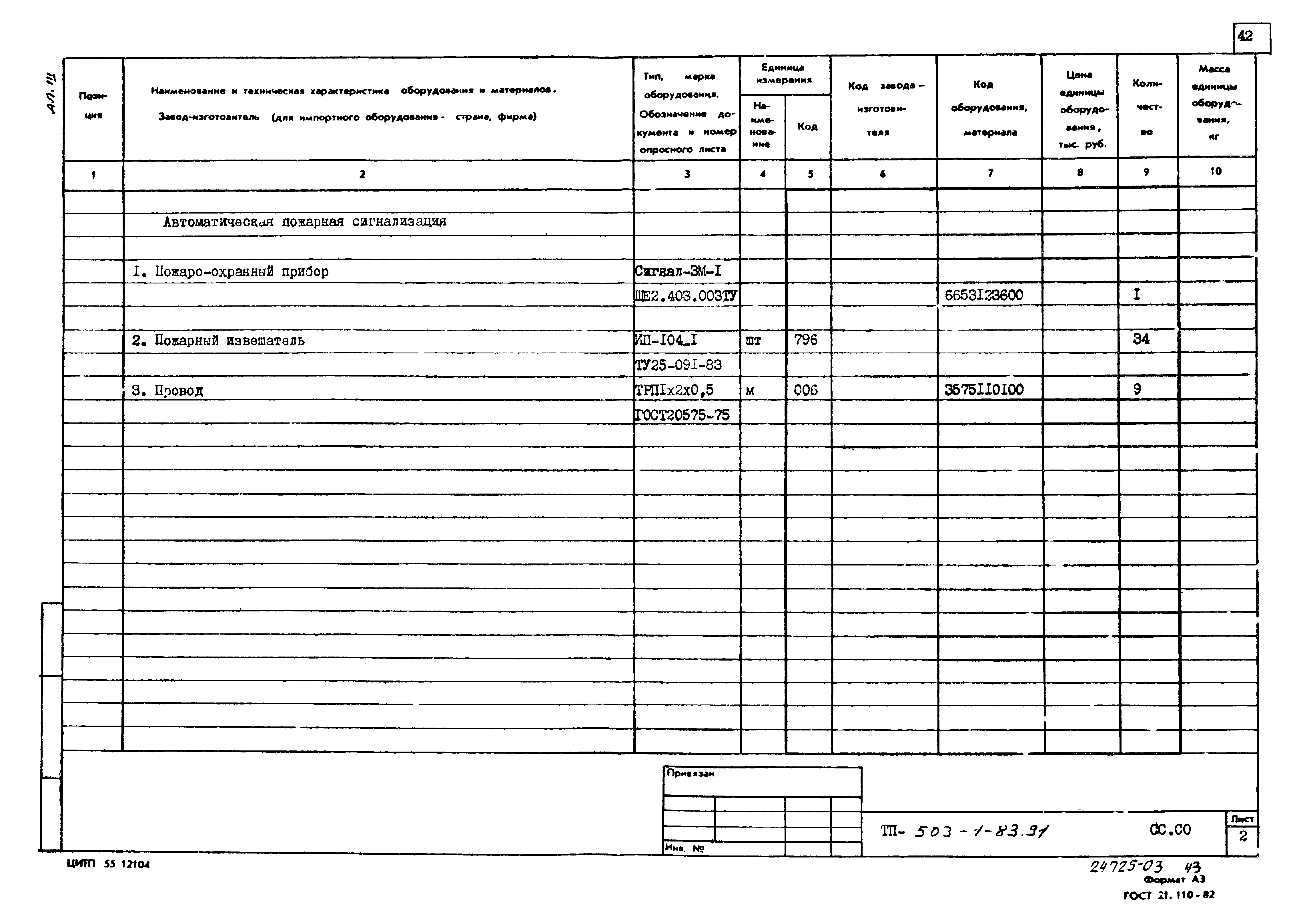 Типовой проект 503-1-83.91