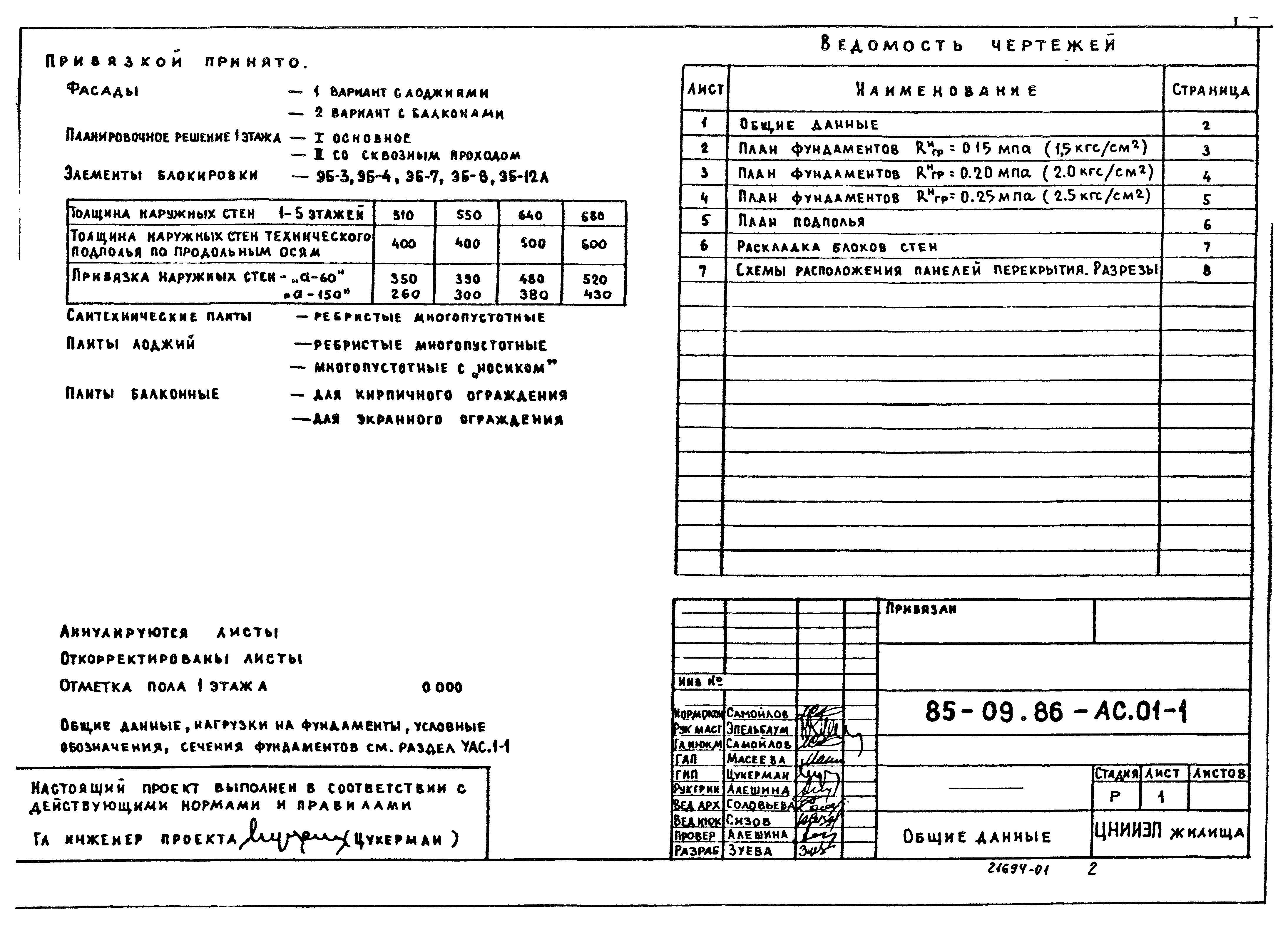 Типовой проект 85-09.86