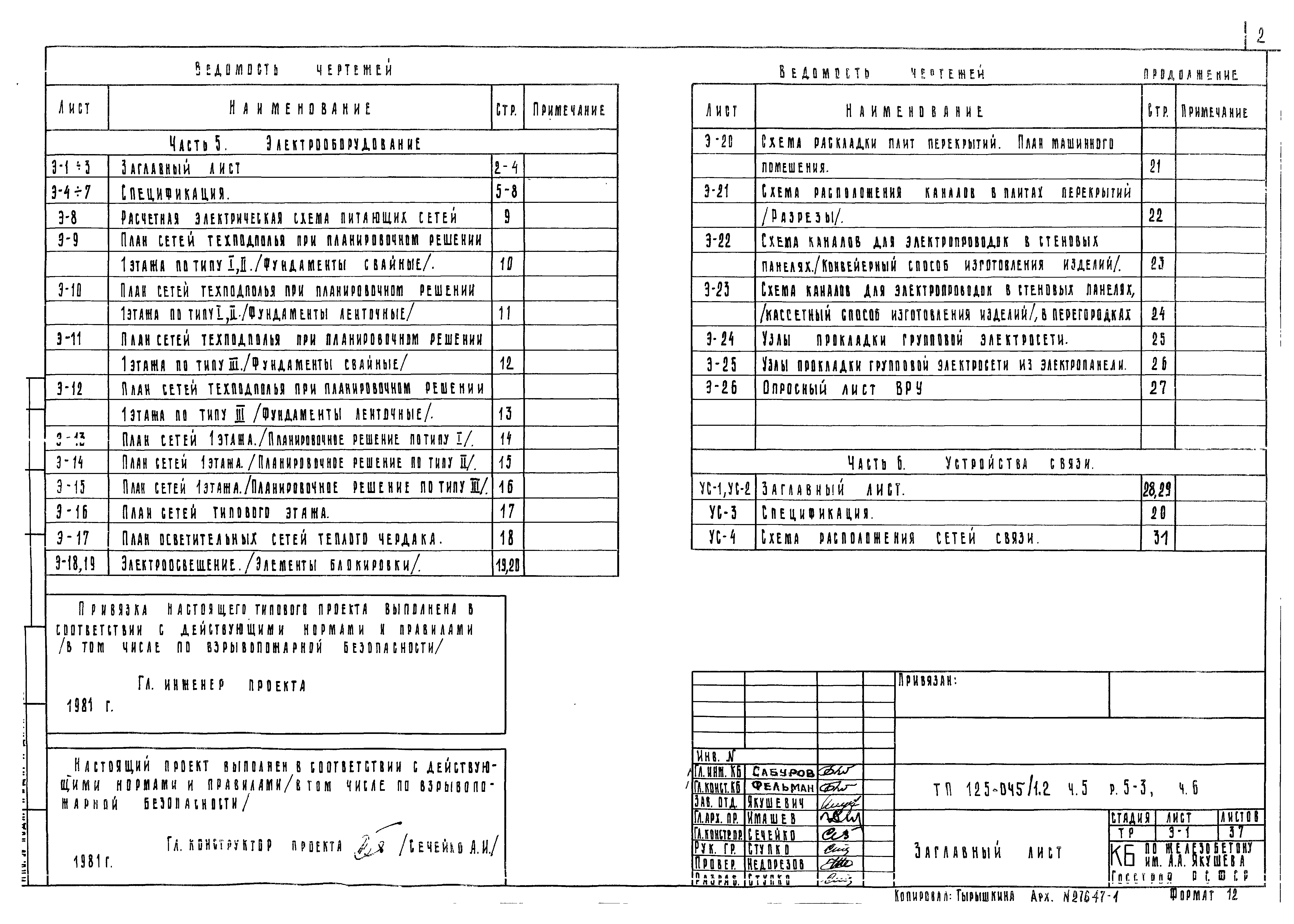 Типовой проект 125-045/1.2