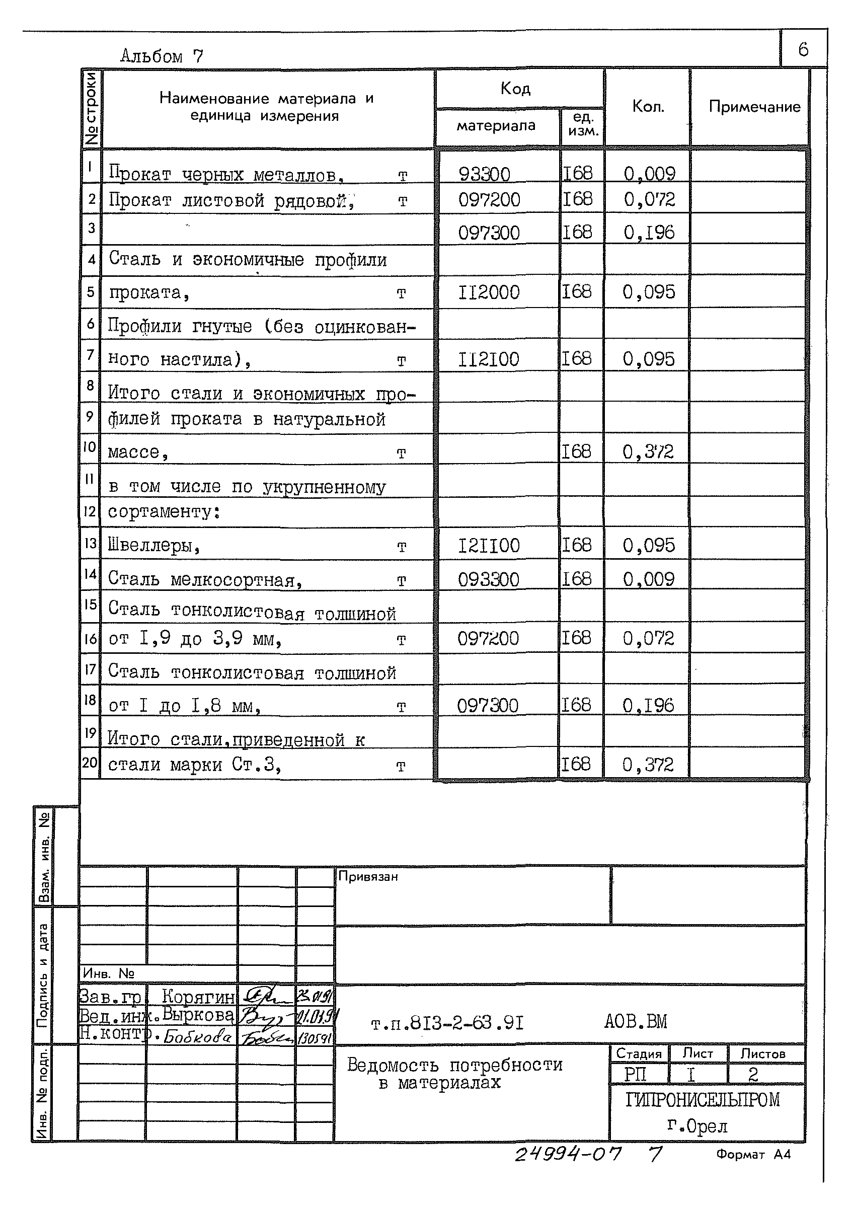 Типовой проект 813-2-63.91