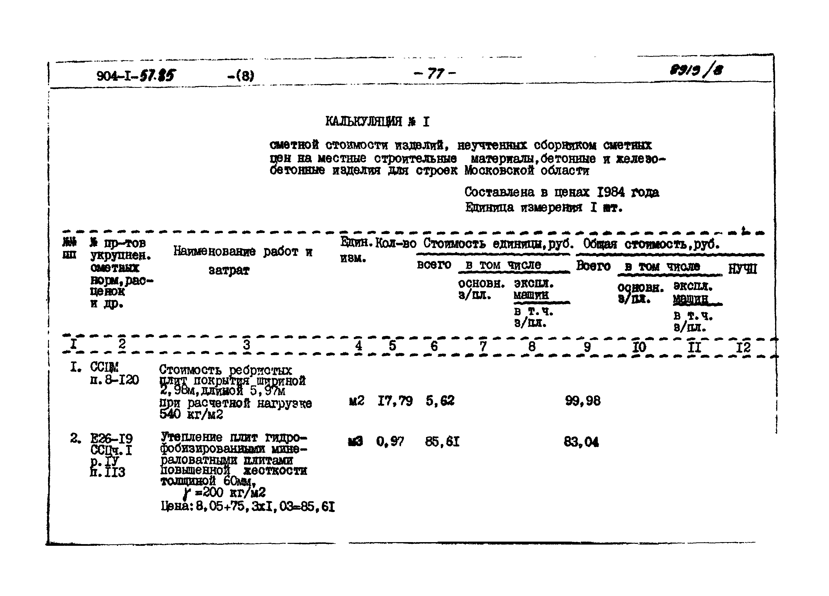 Типовой проект 904-1-57.85