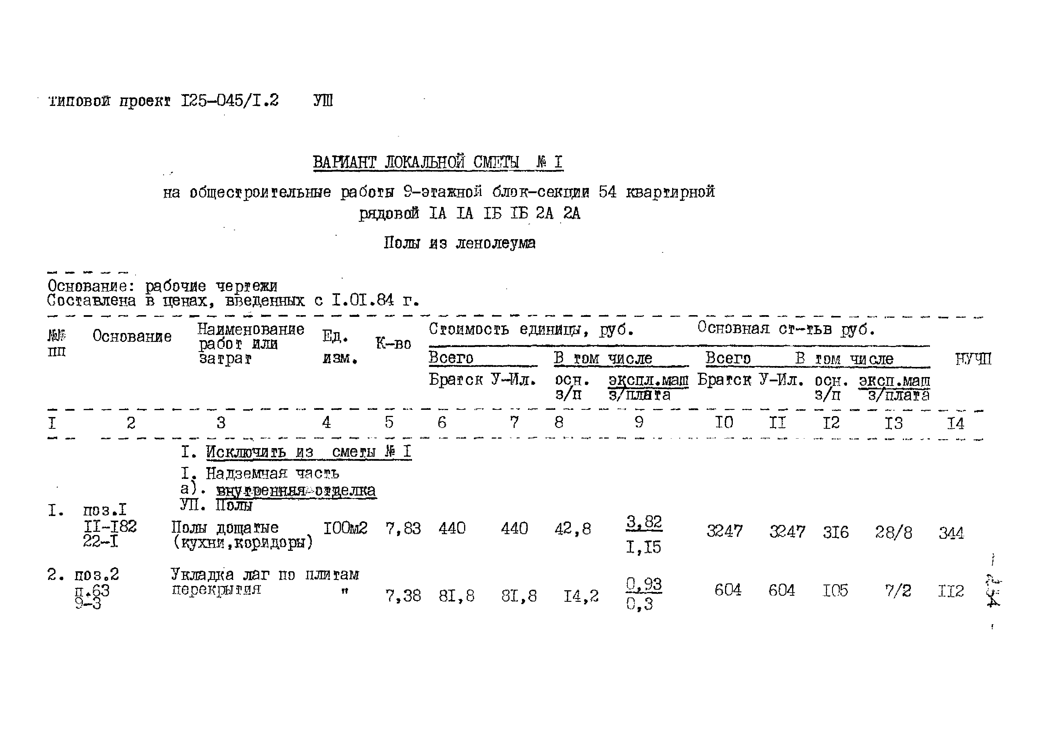 Типовой проект 125-045/1.2