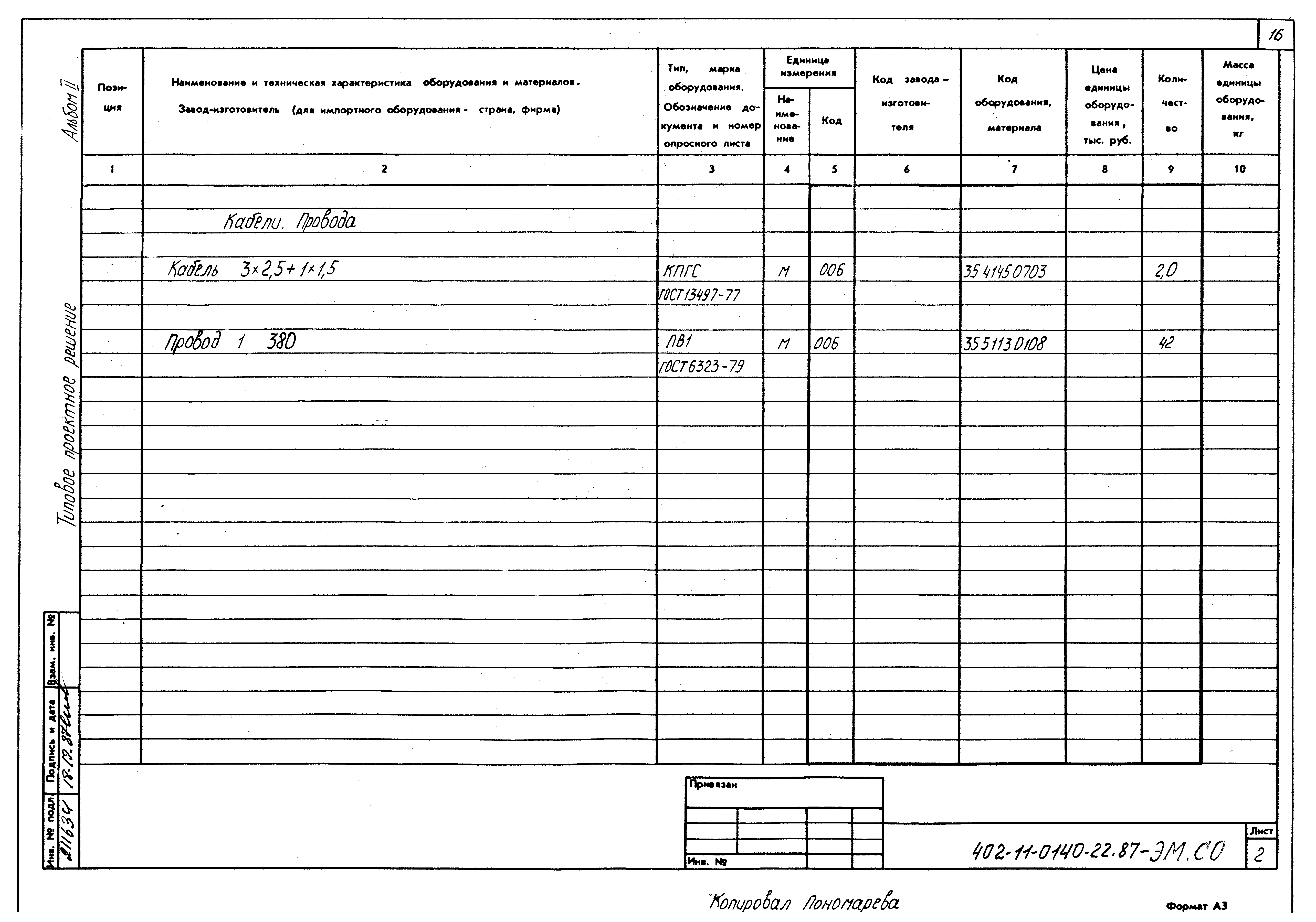 Типовые проектные решения 402-11-0140.22.87