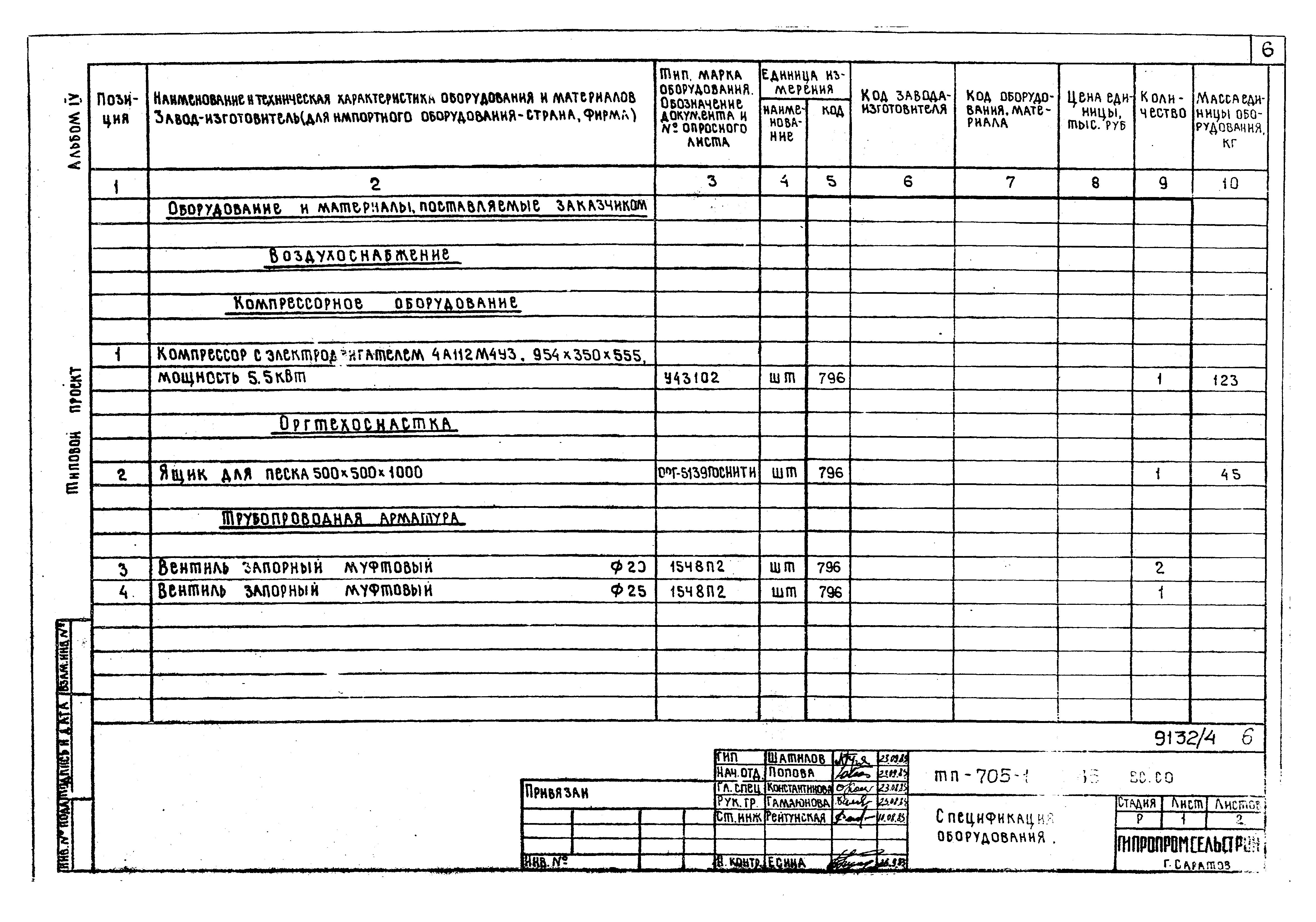 Типовой проект 705-1-191.85