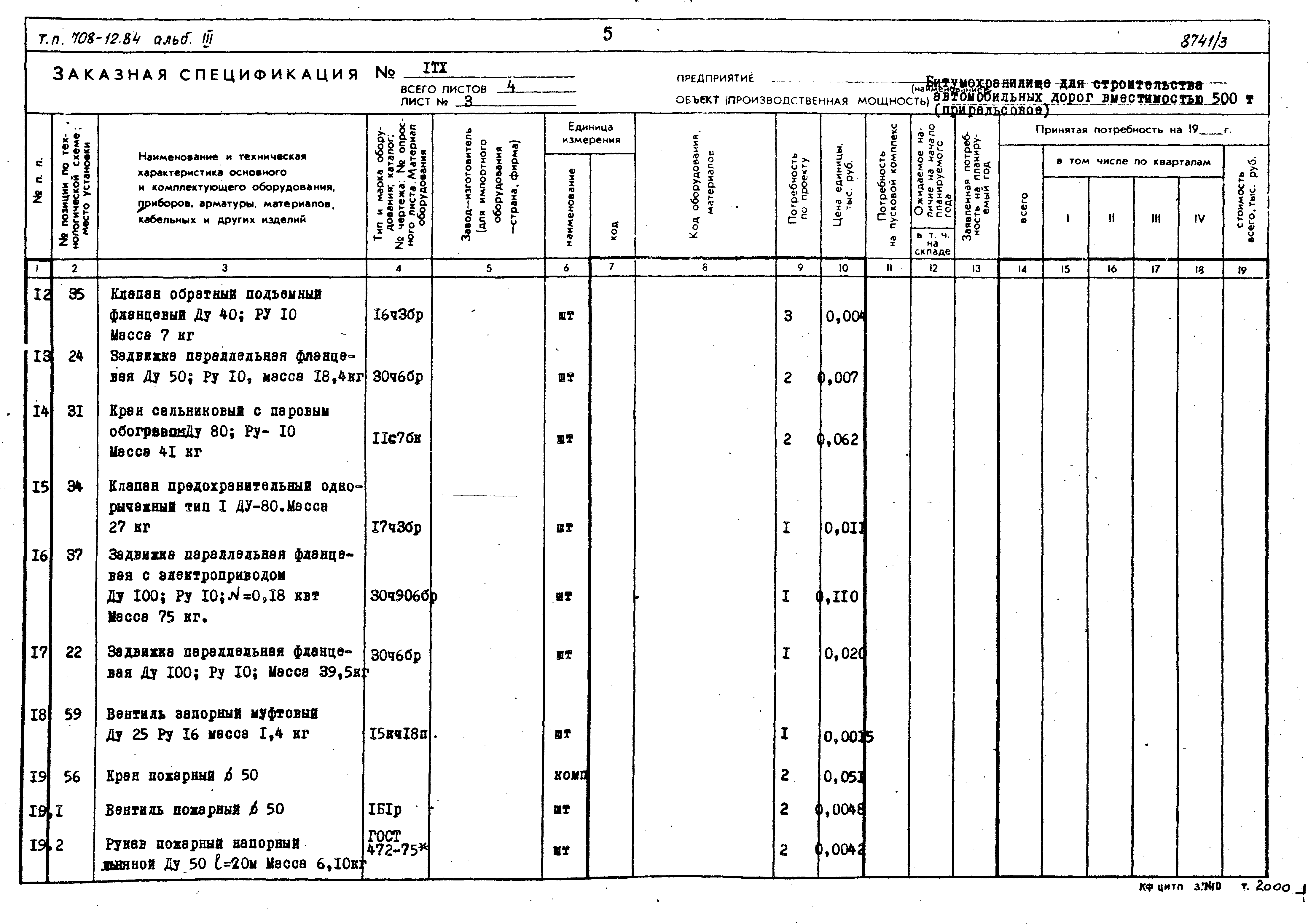 Типовой проект 708-12.84