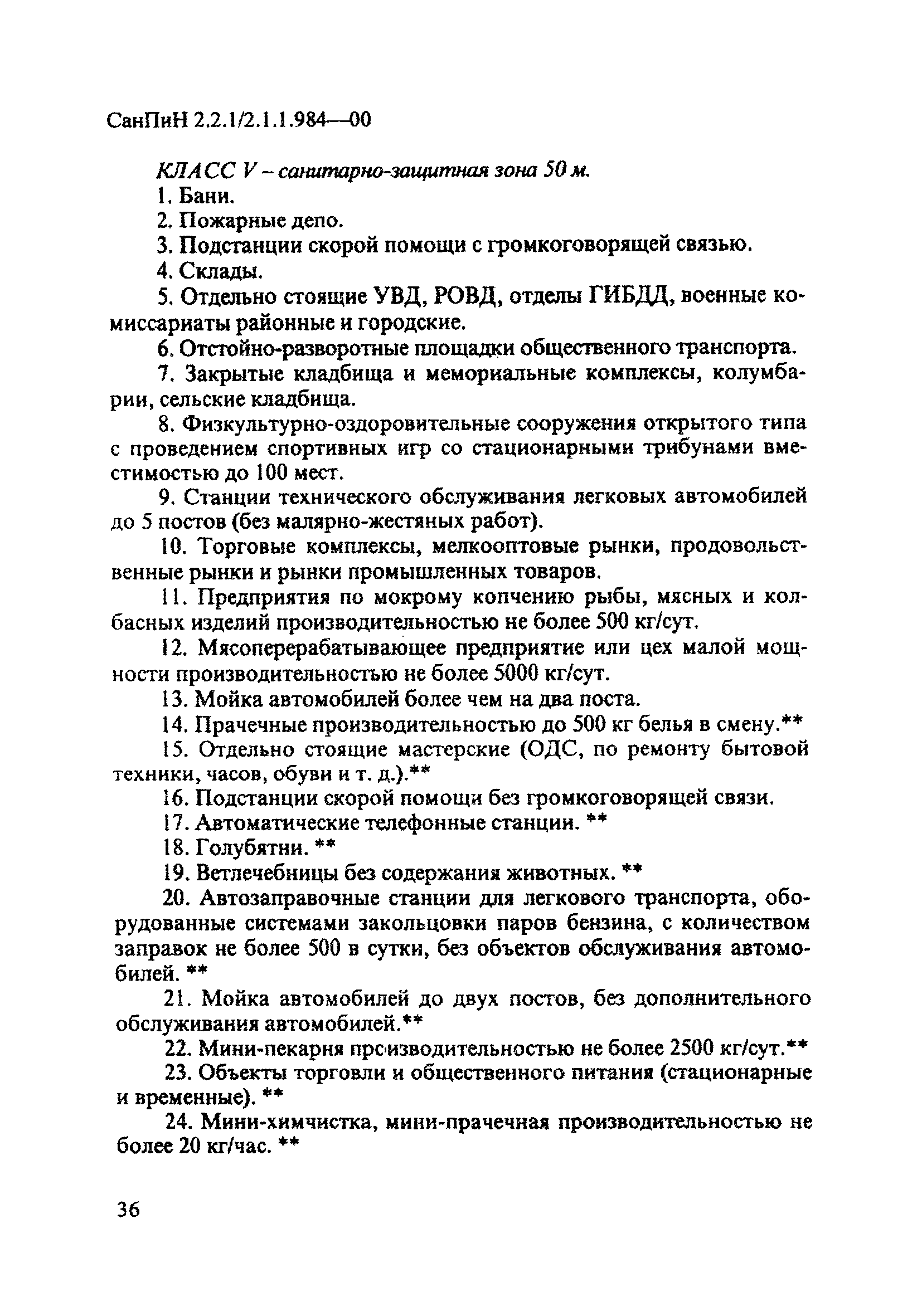 СанПиН 2.2.1/2.1.1.984-00